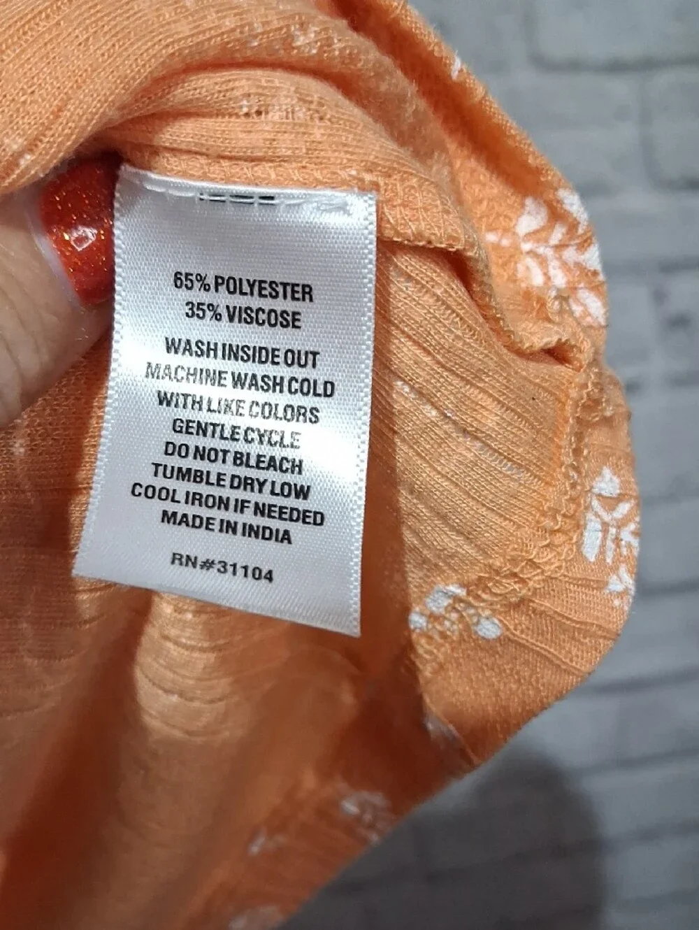 Wonderly Orange Printed Button-Front Sleeveless Camisole - Picture 4 of 6